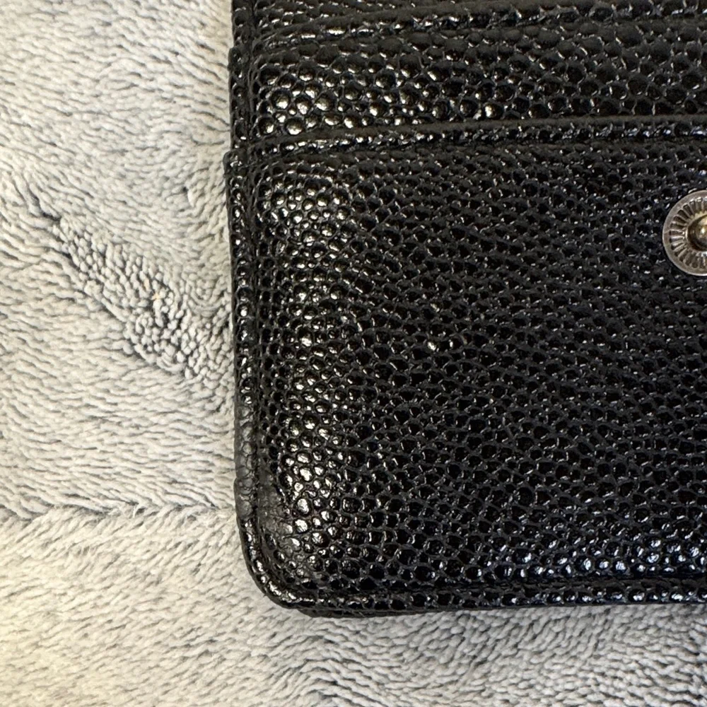 Jessica Simpson Black Pebbled Cardholder - Silver Hardware - Picture 3 of 6